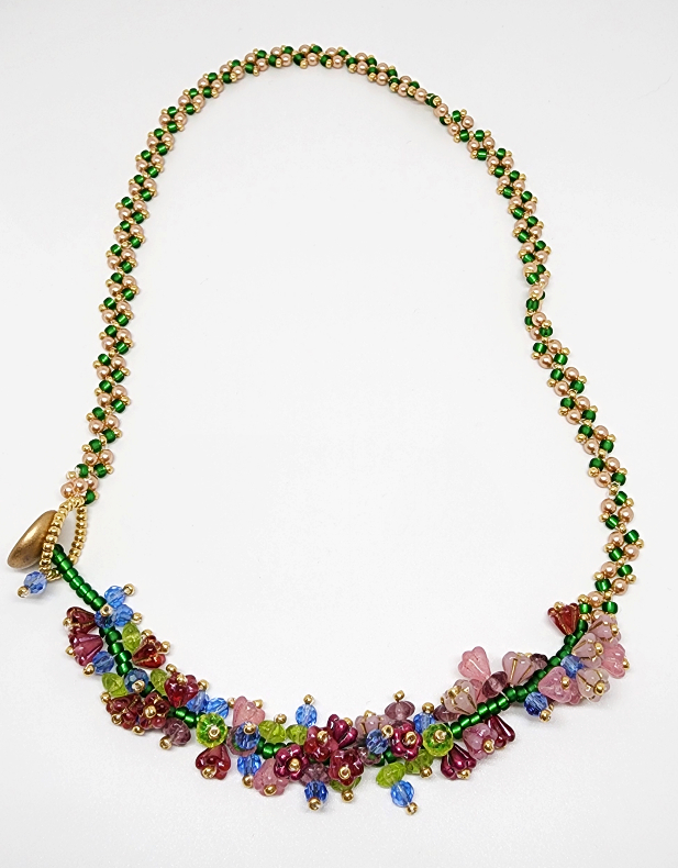 Spring Splendor Flower Fringe Necklace