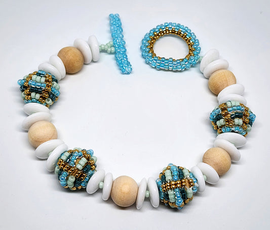 Color Striped Beaded Bead Bracelet