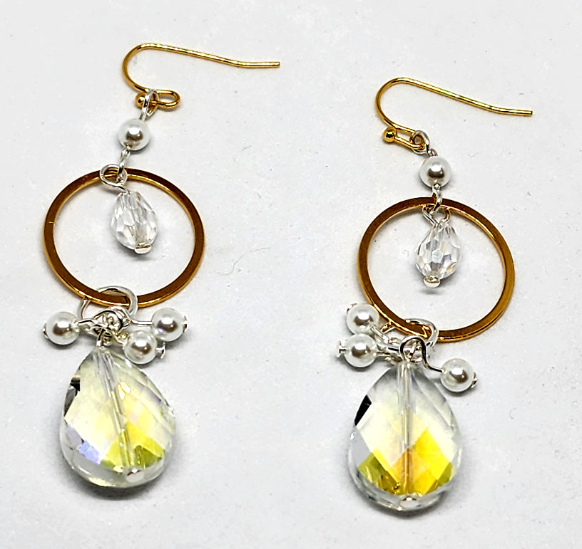 Silver And Gold Cluster Earrings