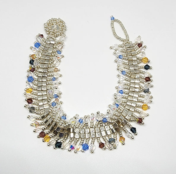 Ladder Stitch Crystal Staircase Bracelet