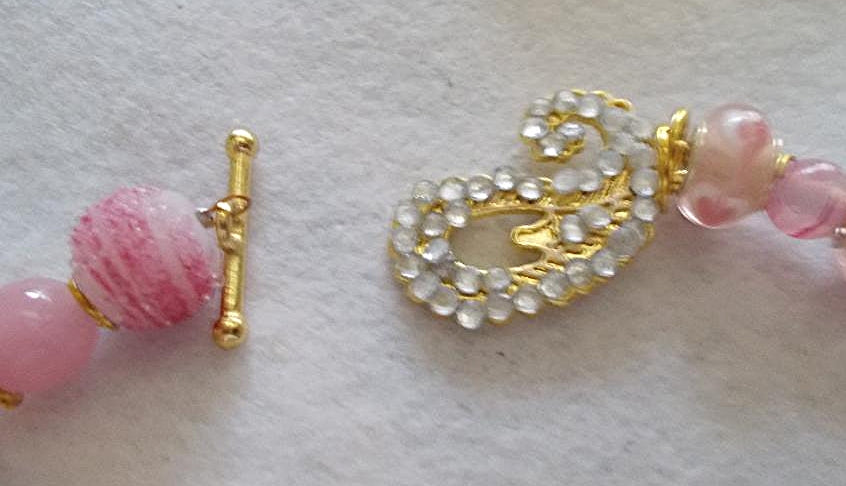 Fancy Pink Necklace and Earrings Set