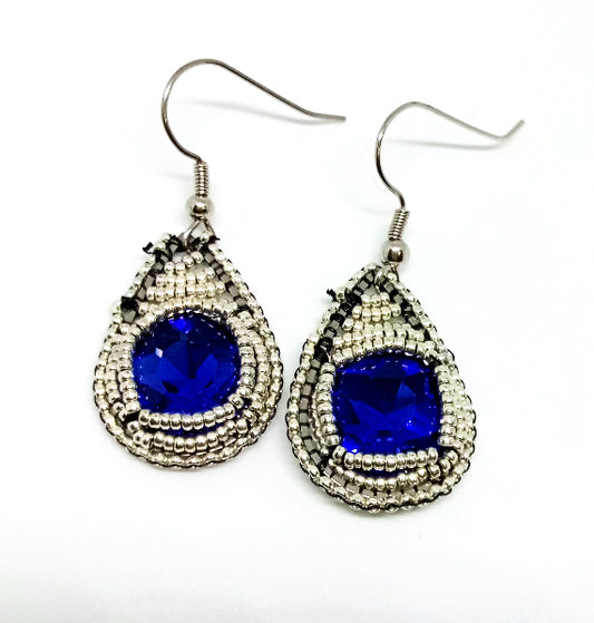 Aurora Seed Bead Bezel Earrings