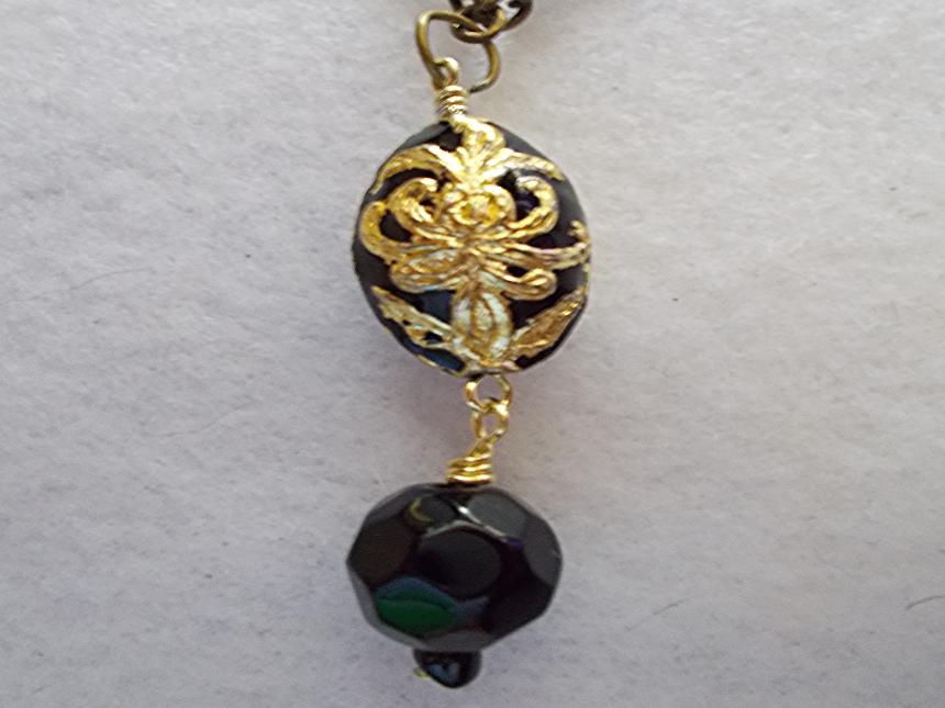 Ornate Black Pendant Necklace
