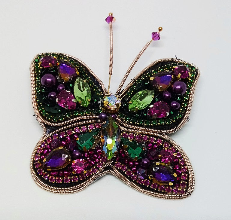 Butterfly Beaded Brooch