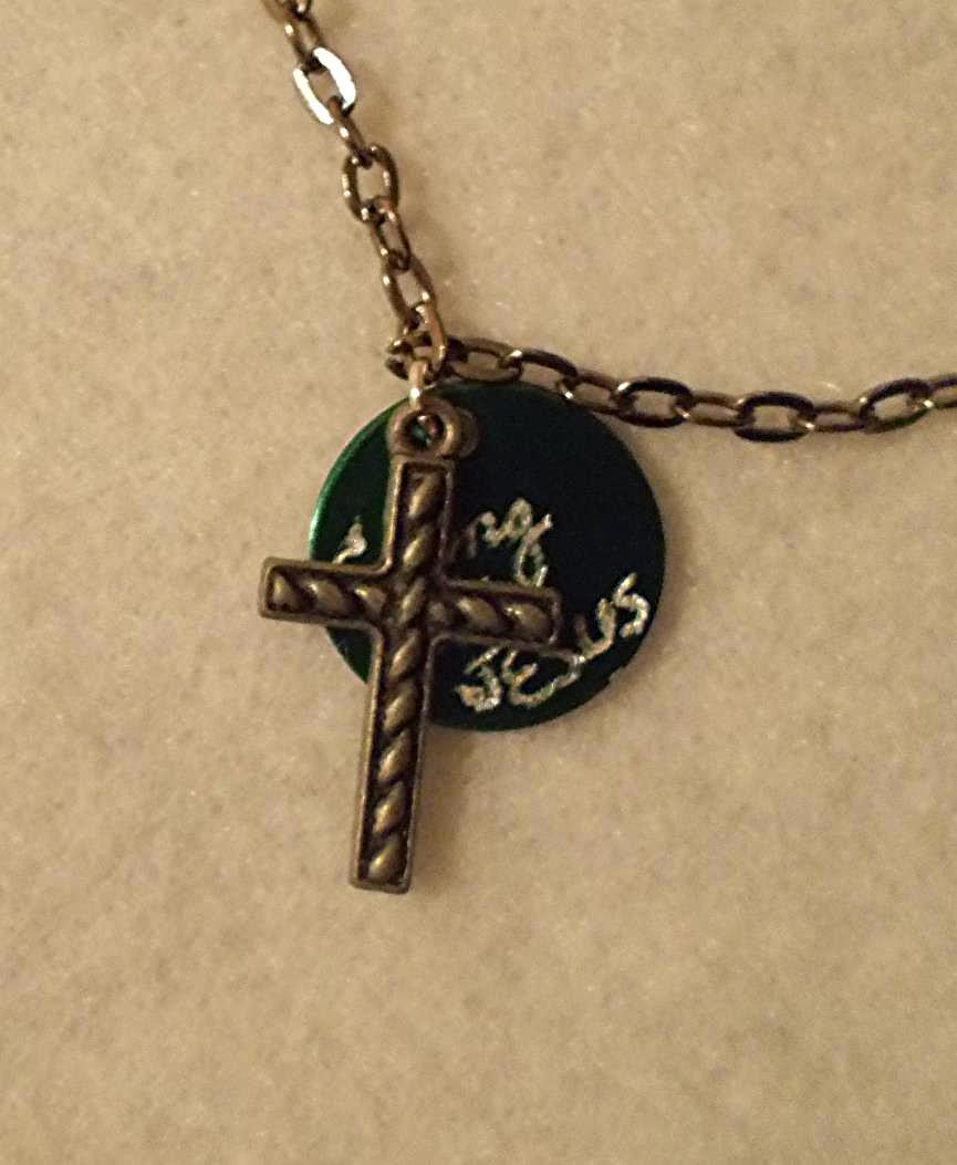 Cling To Jesus Cross Charm Necklace
