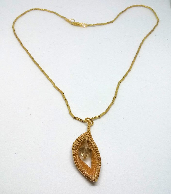 Folded Peyote Pendant Necklace