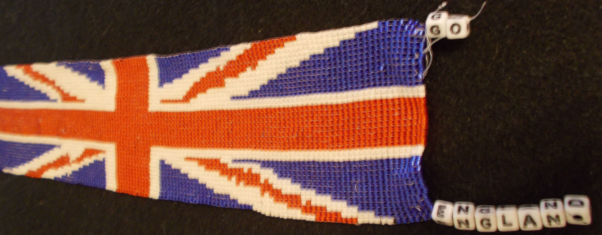 GO! England Beaded Bookmark