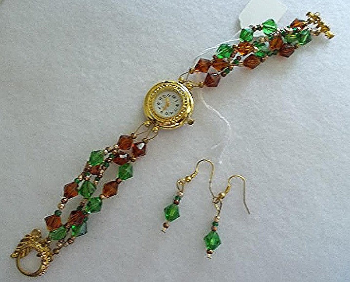 Golden Watch Jewelry Set