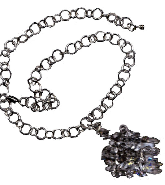Ice Crystals Silvertone Pendant Necklace