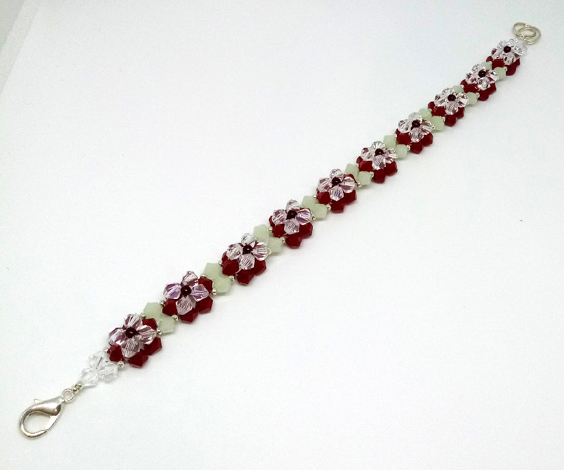 Crystal 2 Layer Flower Bracelet
