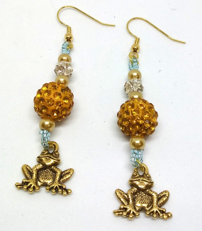 Sparkly Frog Earrings