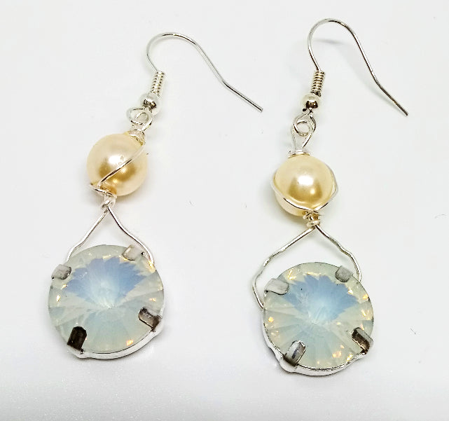 Wire Wrapped Rivoli Earrings