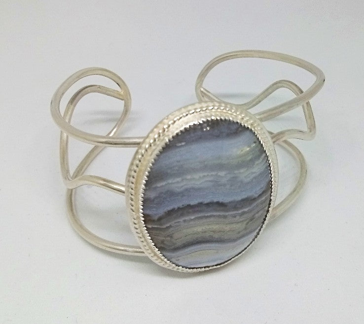 sterling silver and agate cuff bracelet
