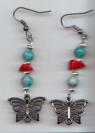 Silver Butterfly Earrings