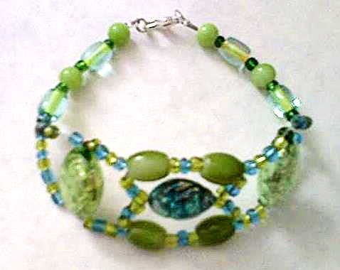 Triple Focal Bead Bracelet