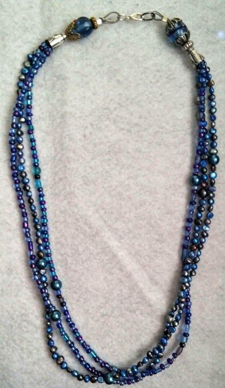 Triple Strand Blues Necklace