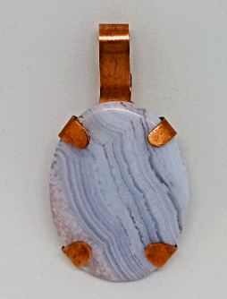 Oval Cross Pendant Stone Side
