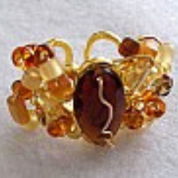 The Lillystone Collection Classic Brown/Gold Wire-Wrapped Ring