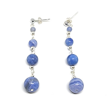 Ascending Blue Agate Earrings