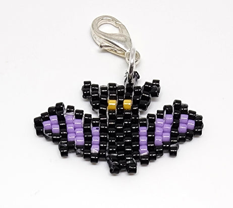 Halloween Bat Brick Stitch Charm