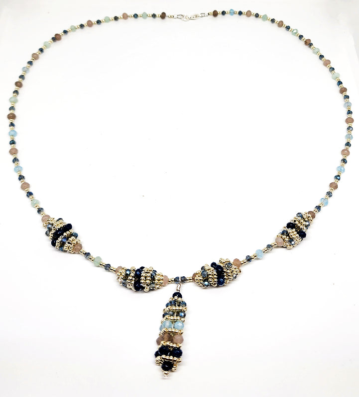Gem Woven Beaded Bead Necklace