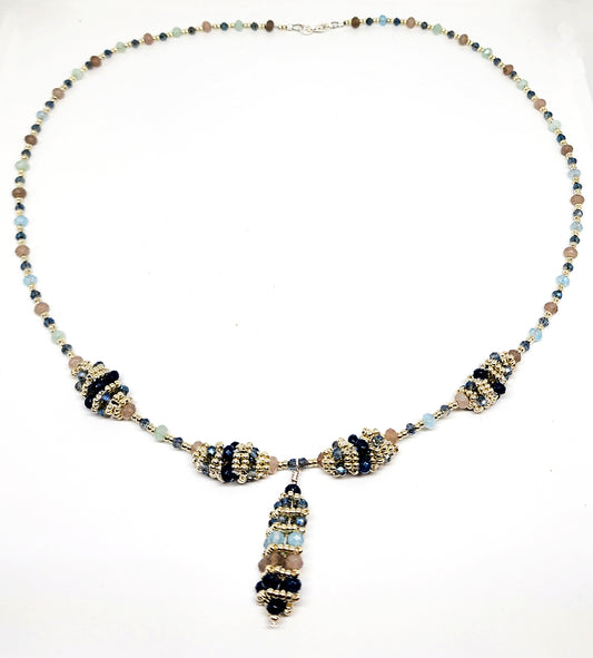 Gem Woven Beaded Bead Necklace