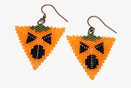 Halloween Pumpkin Triangle Earrings