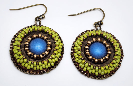 Hammered Embroidered Earrings