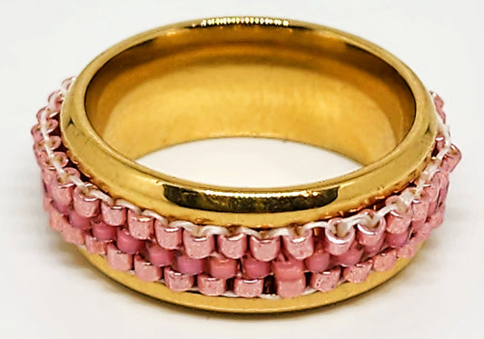 Pink/Gold Channel Ring