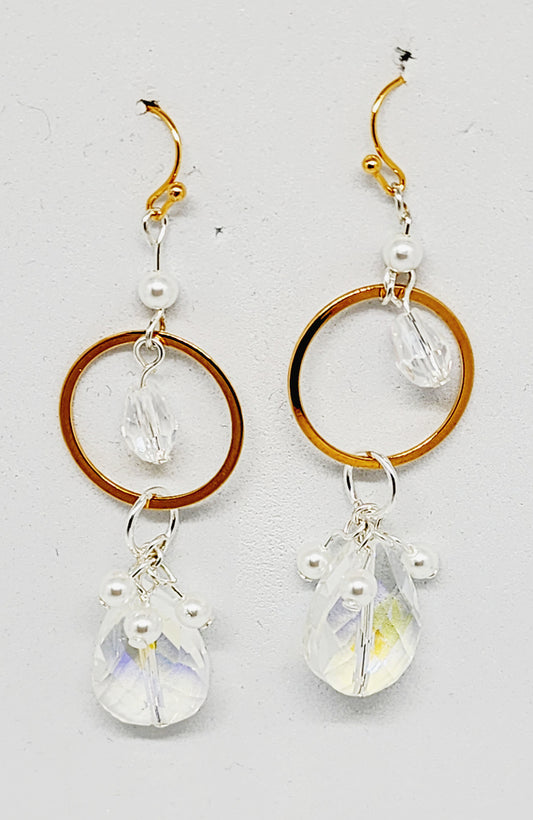 Silver And Gold Cluster Earrings