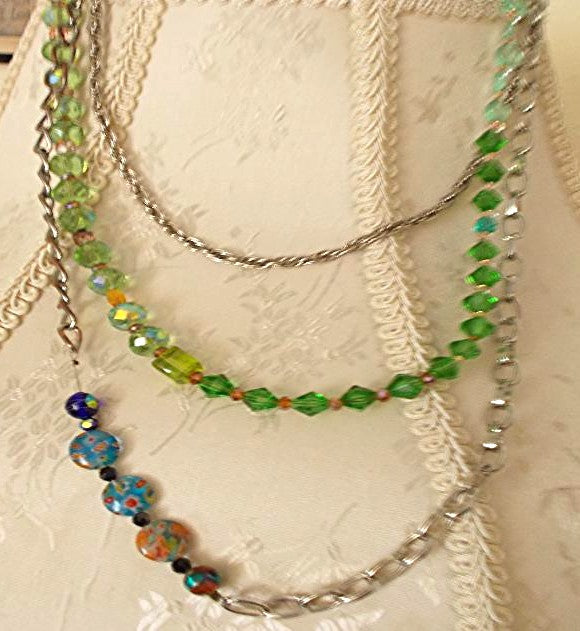 Asymmetrical Glass Bead Necklace