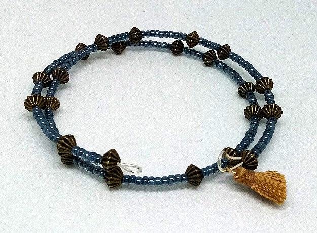 Blue Memory Wire Bracelet