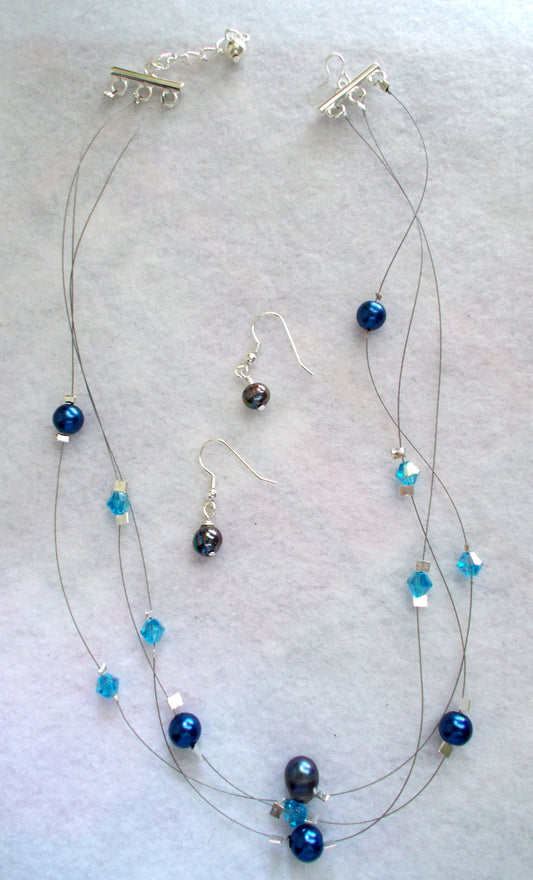 Denim Crystal Jewelry Set