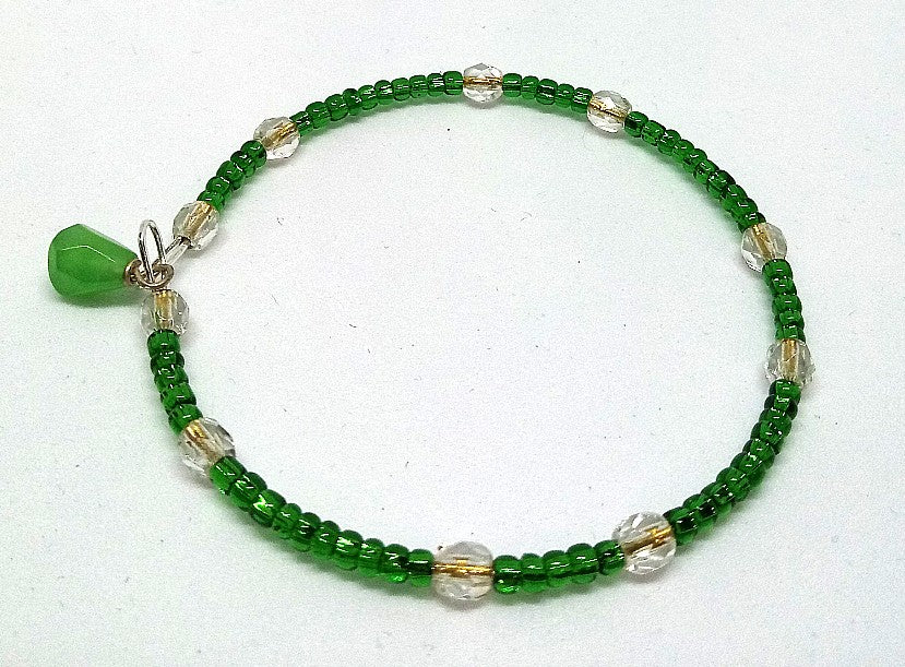 Green Memory Wire Bracelet