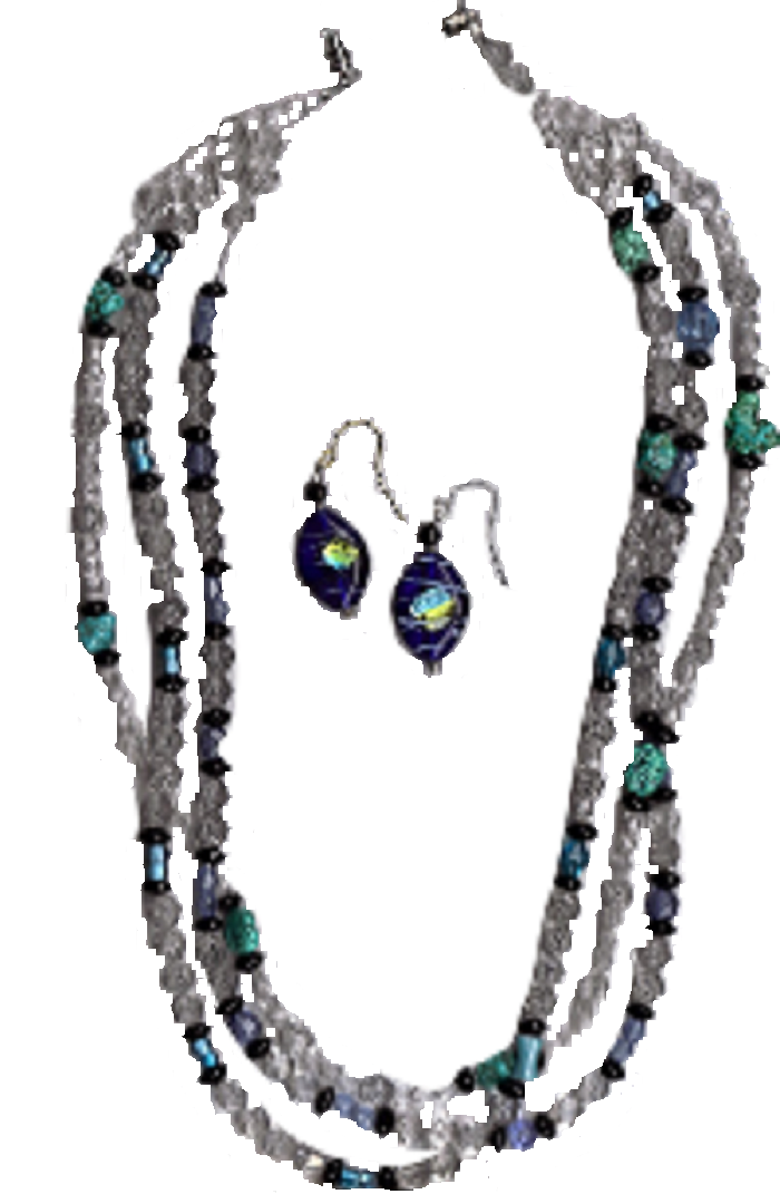 Multi-Strand Turquoise Necklace and Earrings Set