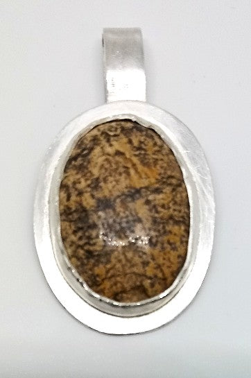 sterling silver picture jasper pendant