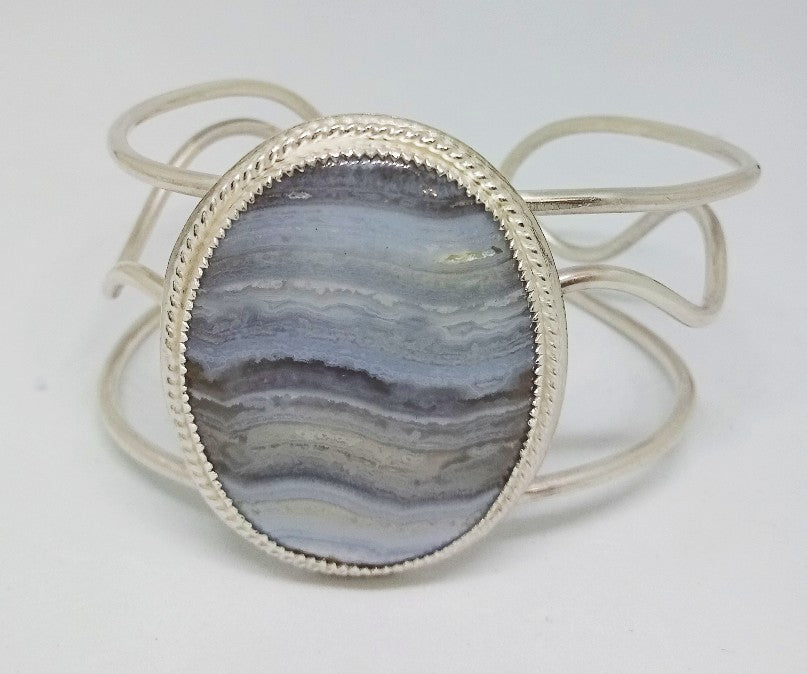 sterling silver and agate cuff bracelet