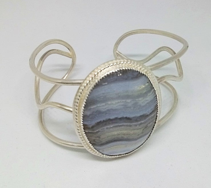 sterling silver and agate cuff bracelet