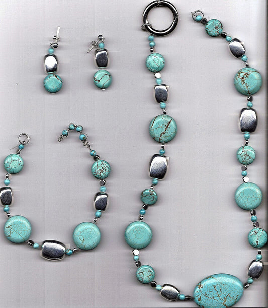 Turquoise and Silver Jewelry Set